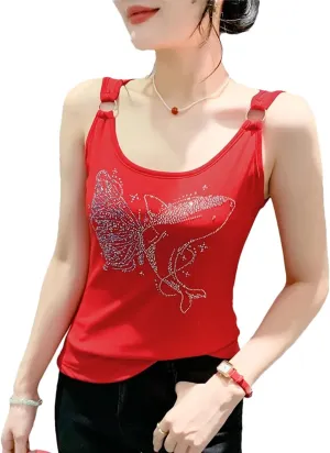 Women's for Slim Sleeveless Vest T-Shirt Mesh Camisole Shirt