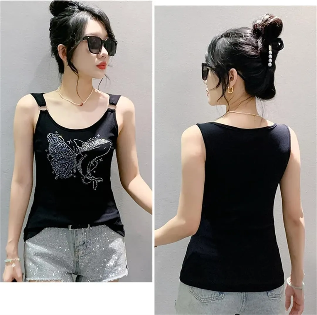 Women's for Slim Sleeveless Vest T-Shirt Mesh Camisole Shirt