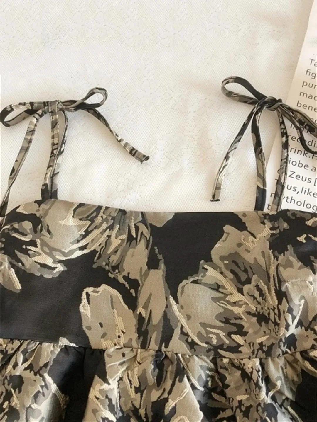 Women's Lace Up Cropped Top Backless Camisole Tank Top Floral Summer Sexy Top