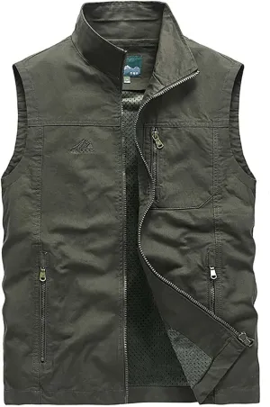 Womens Outdoor Jackets Vests Casual Full Zipper Sleeveless Hiking Fishing Vests Utility Travel Safari Cargo Vest with Pockets