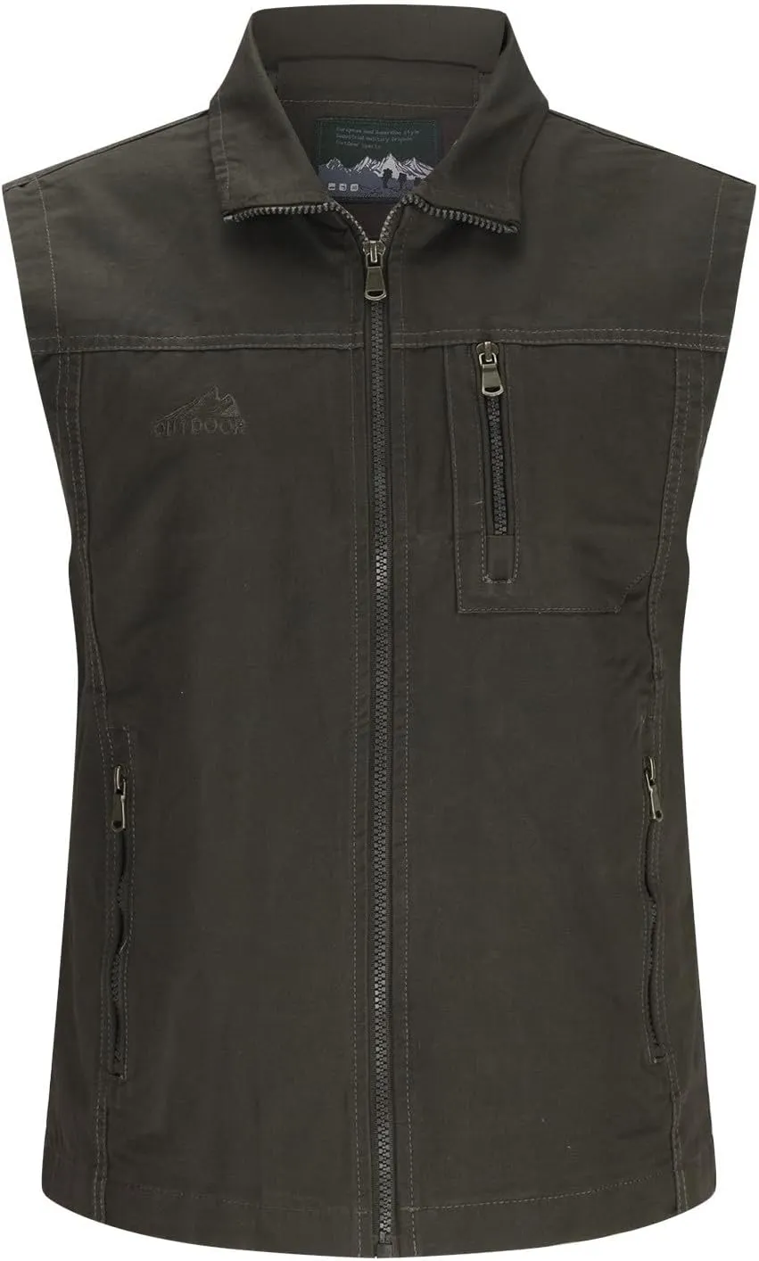 Womens Outdoor Jackets Vests Casual Full Zipper Sleeveless Hiking Fishing Vests Utility Travel Safari Cargo Vest with Pockets
