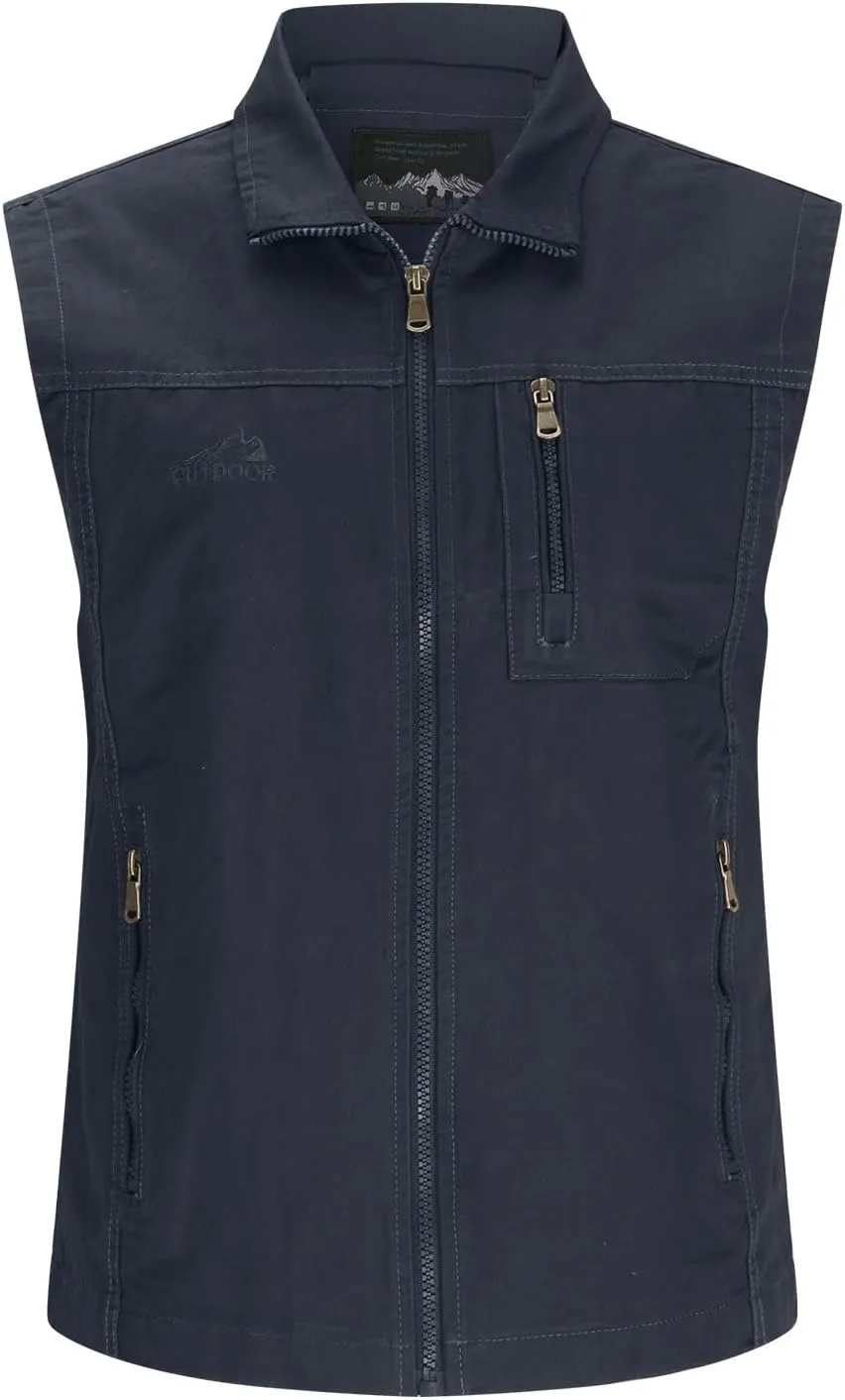 Womens Outdoor Jackets Vests Casual Full Zipper Sleeveless Hiking Fishing Vests Utility Travel Safari Cargo Vest with Pockets