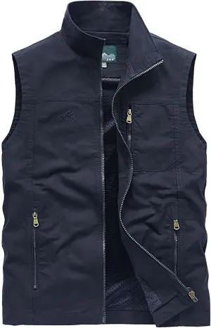 Womens Outdoor Jackets Vests Casual Full Zipper Sleeveless Hiking Fishing Vests Utility Travel Safari Cargo Vest with Pockets