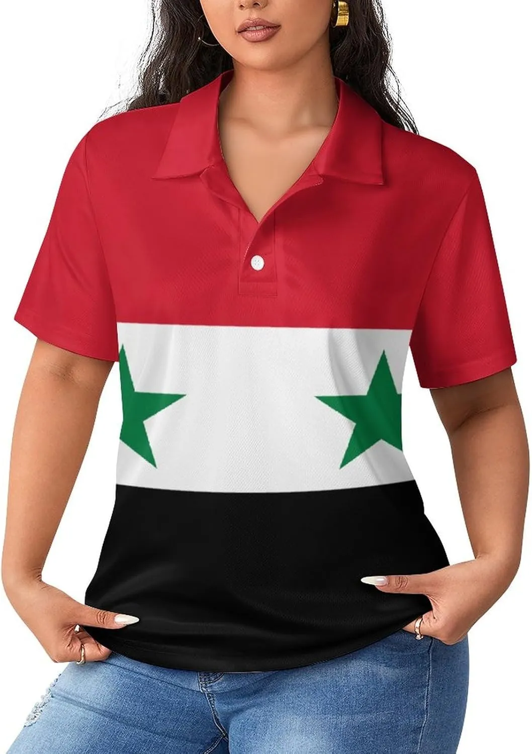 Women's Sport Australian Flag Polo-Shirt Soft Short-Sleeve Polo-Shirt for Women