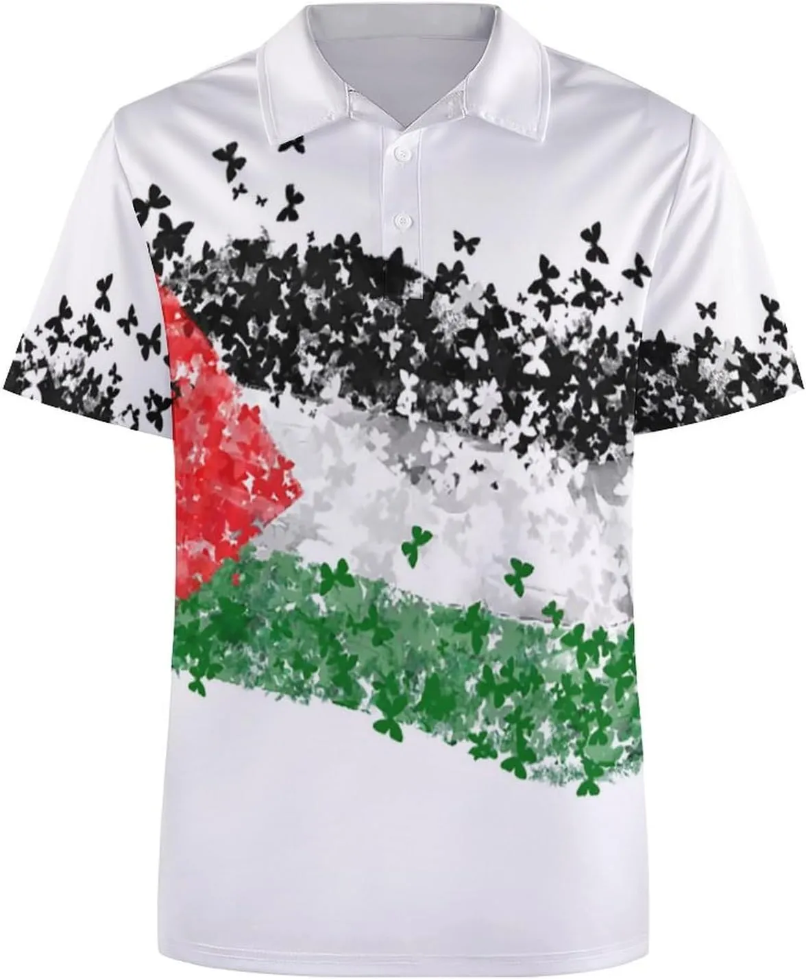 Women's Sport Palestine Flag Polo-Shirt Business Short-Sleeve Polo-Shirt for Women