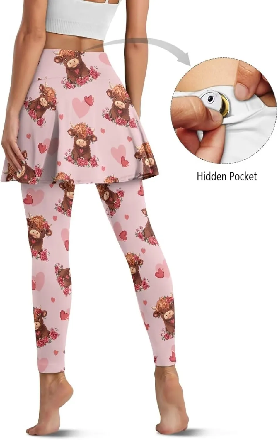 Women's Tennis Leggings with Skirts and Pockets - Soft, Comfortable Athletic Skirt with Leggings