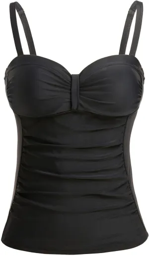 Women's Underwire Tankini Top Only Tummy Control Swimsuit Top Push Up Bathing Suit Top No Bottom