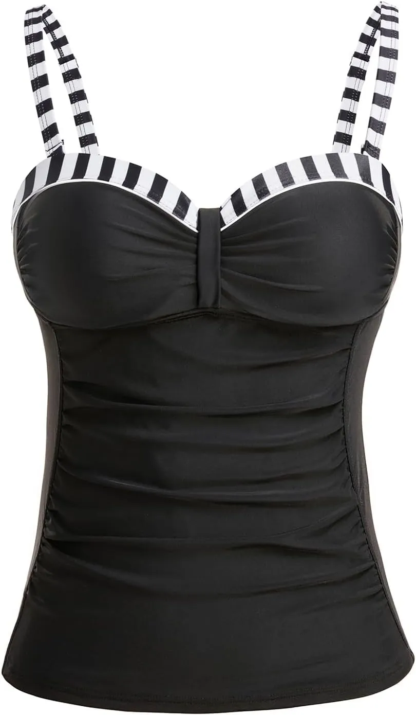 Women's Underwire Tankini Top Only Tummy Control Swimsuit Top Push Up Bathing Suit Top No Bottom