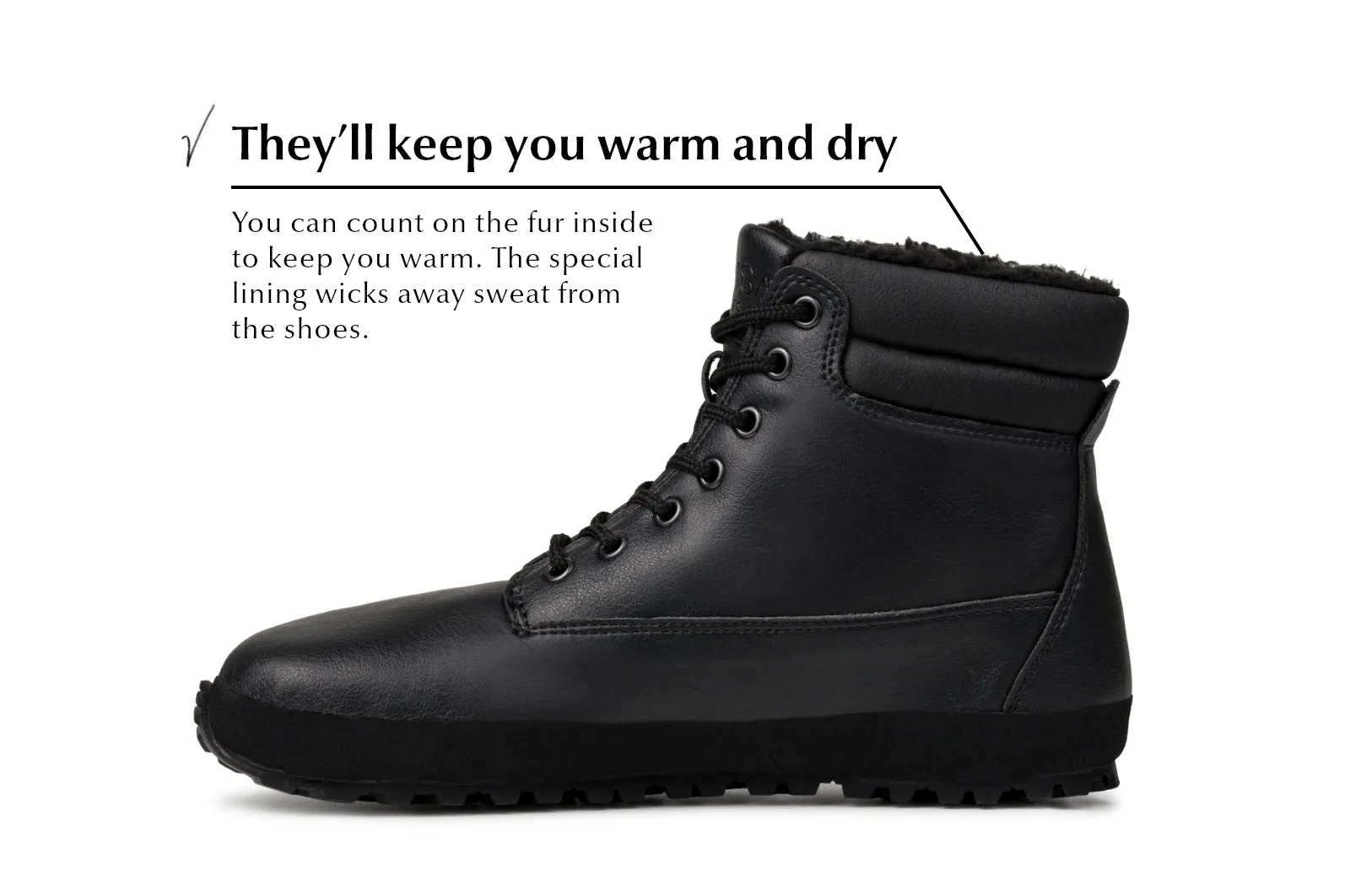 Women's winter barefoot boots Shuma Winter black