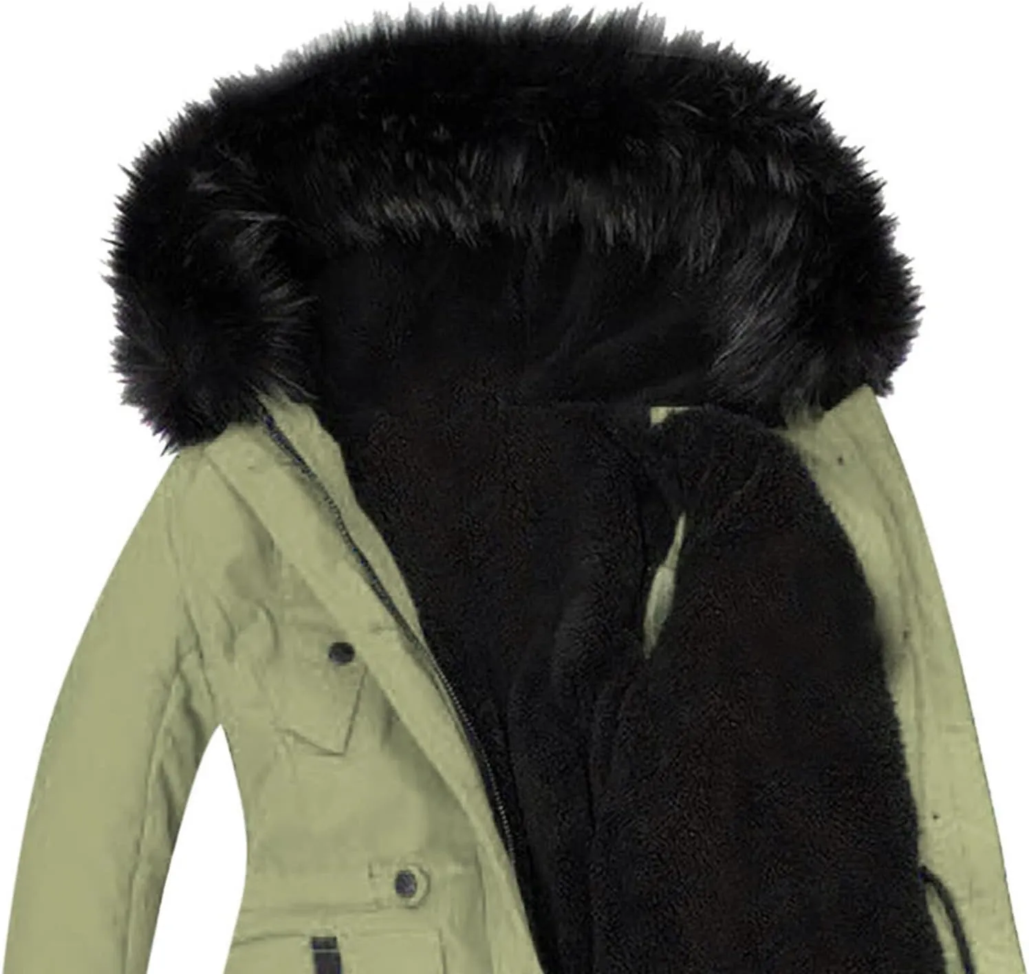 Womens Winter Coats Warm Thickened Sherpa Lined Jacket Hooded Outerwear Plus Size Puffer Parka Down Jackets Overcoat