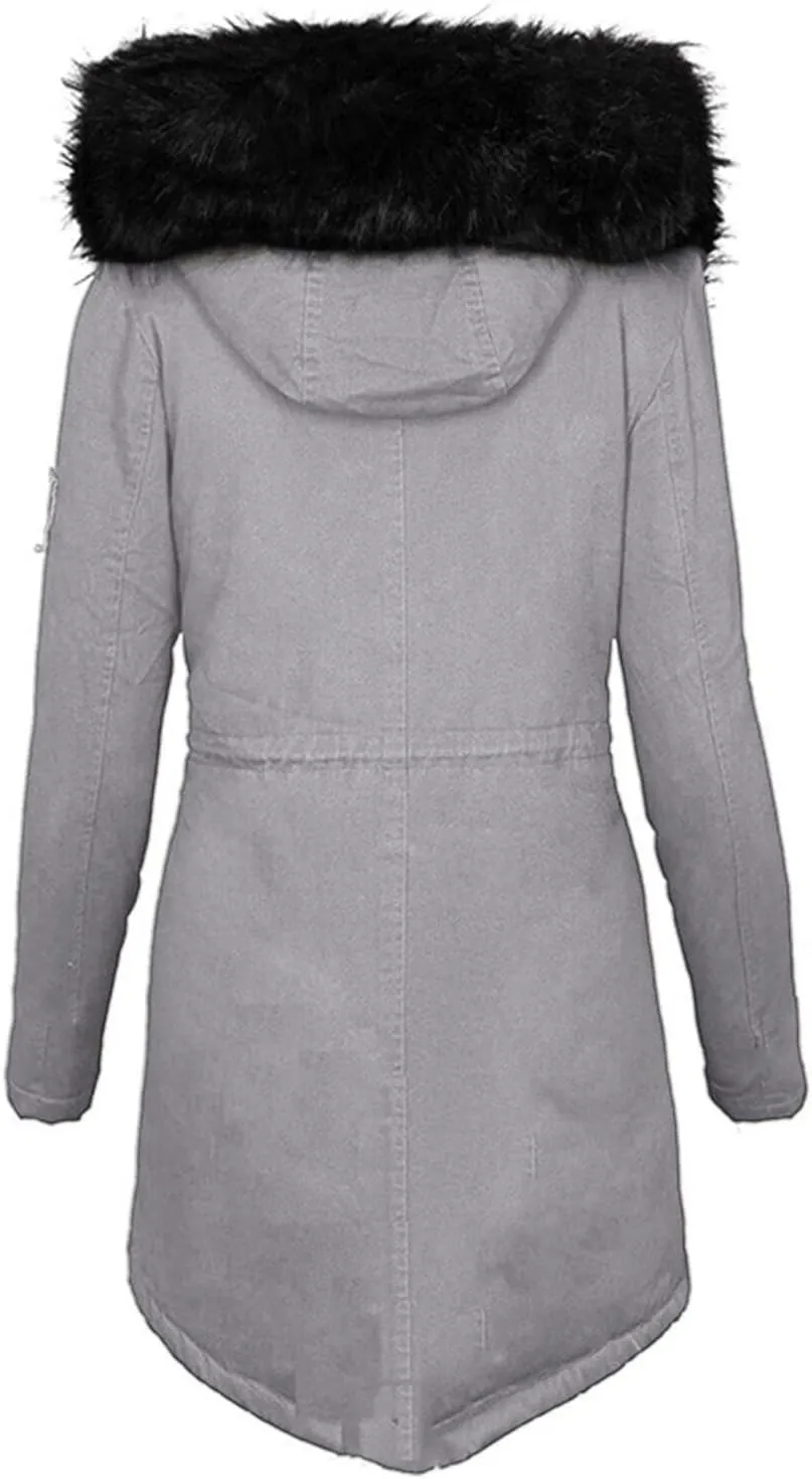 Womens Winter Coats Warm Thickened Sherpa Lined Jacket Hooded Outerwear Plus Size Puffer Parka Down Jackets Overcoat