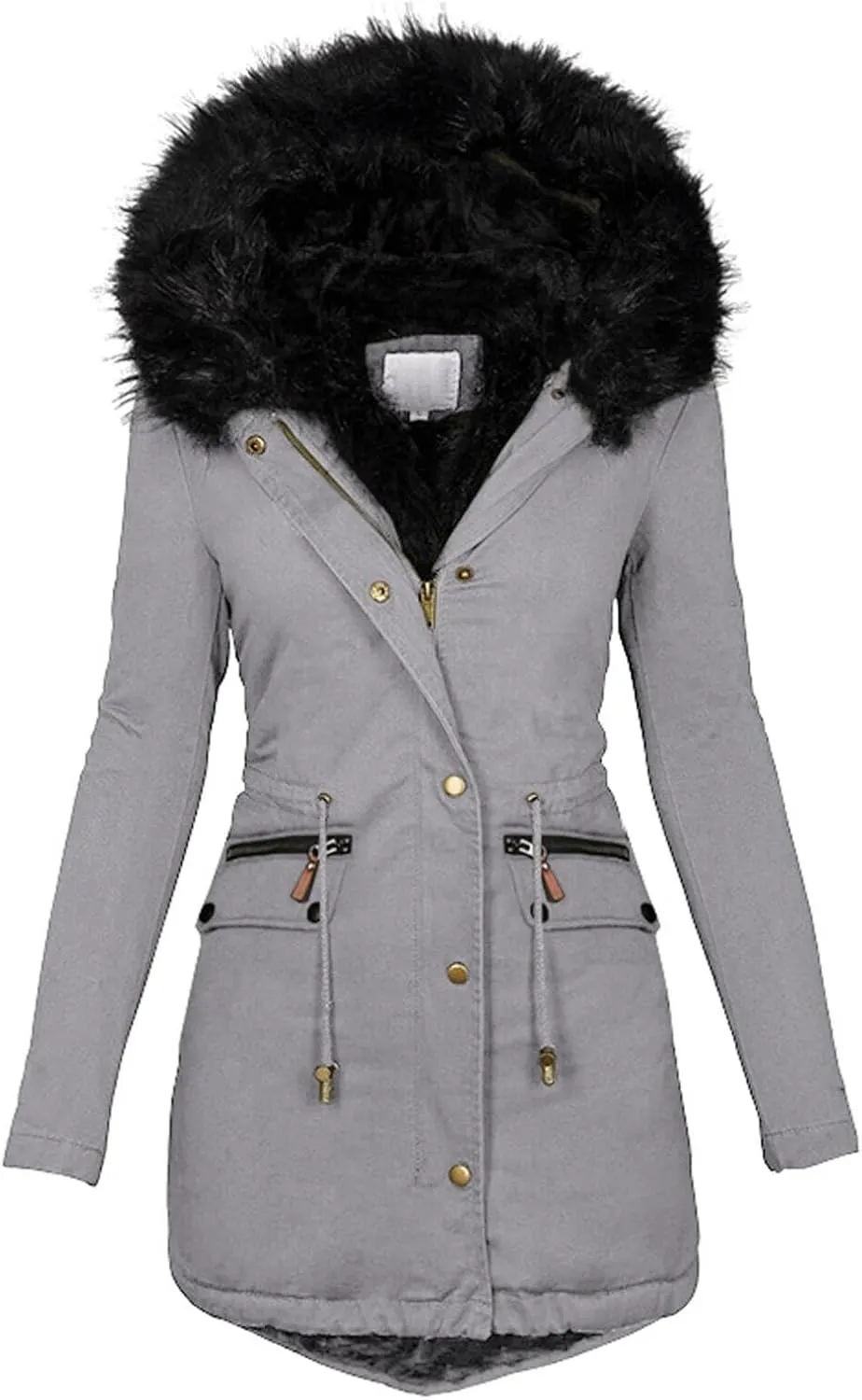 Womens Winter Coats Warm Thickened Sherpa Lined Jacket Hooded Outerwear Plus Size Puffer Parka Down Jackets Overcoat