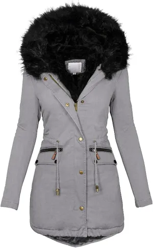 Womens Winter Coats Warm Thickened Sherpa Lined Jacket Hooded Outerwear Plus Size Puffer Parka Down Jackets Overcoat