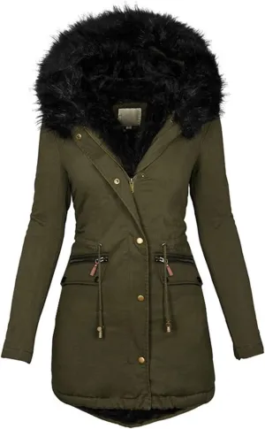 Womens Winter Coats Warm Thickened Sherpa Lined Jacket Hooded Outerwear Plus Size Puffer Parka Down Jackets Overcoat
