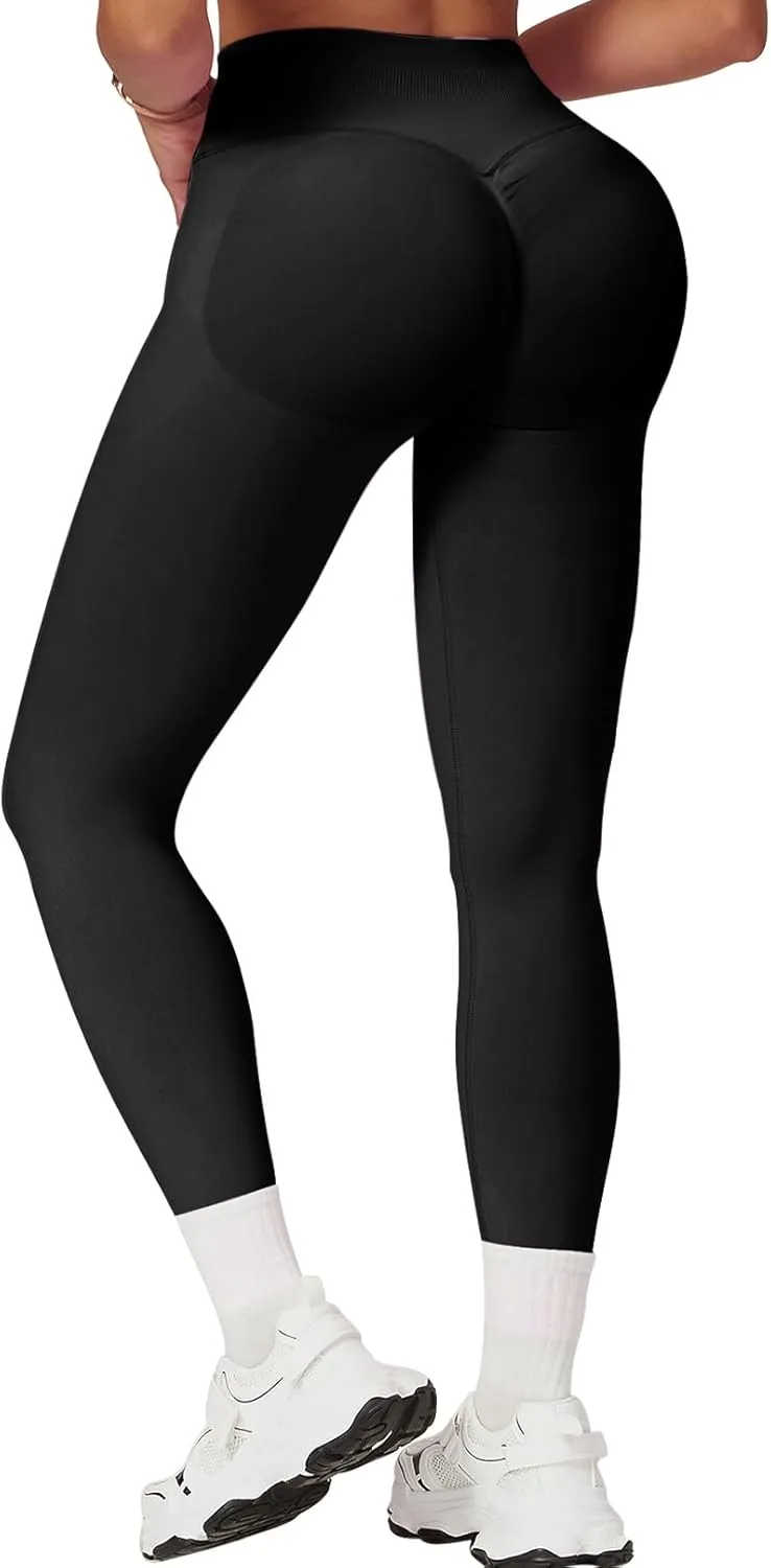 Womens Workout Leggings Seamless Tummy Control Yoga Pants Scrunch Butt Lifting Compression Gym Athletic Leggings