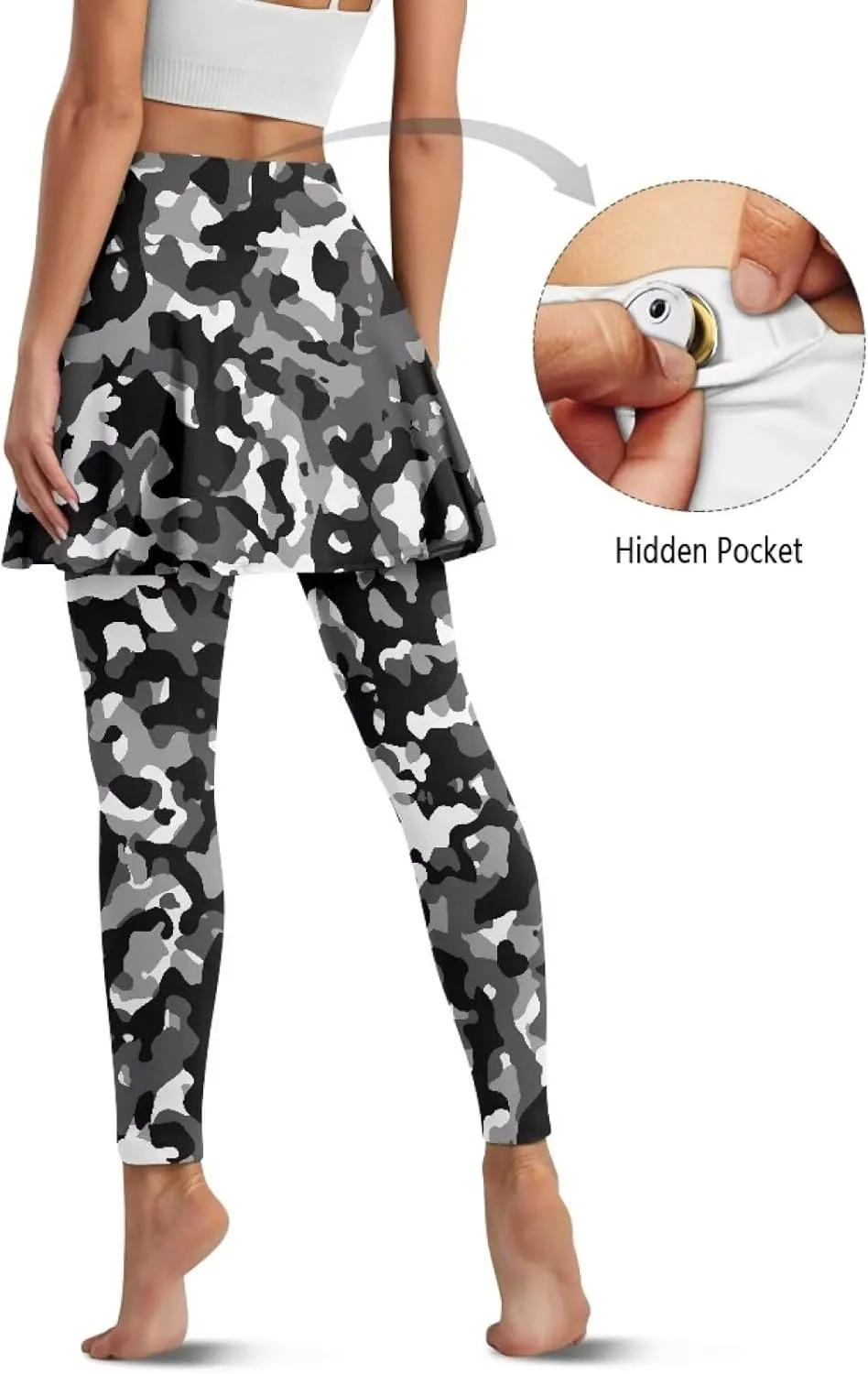 Women's Yoga Skirt Athletic Skirted Leggings High Waist Yoga Leggings with Skirts