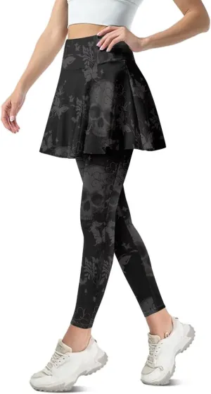 Women's Yoga Skirt Athletic Skirted Leggings High Waist Yoga Leggings with Skirts