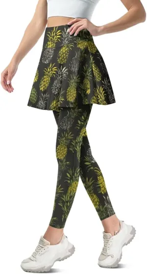 Women's Yoga Skirt Athletic Skirted Leggings High Waist Yoga Leggings with Skirts