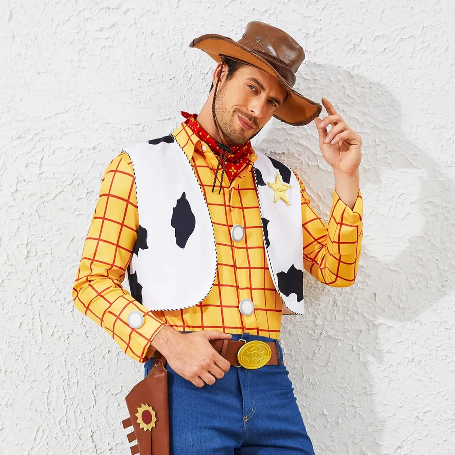 Woody Shirt Men's Plaid Button Down Long Sleeve Work Casual Shirt