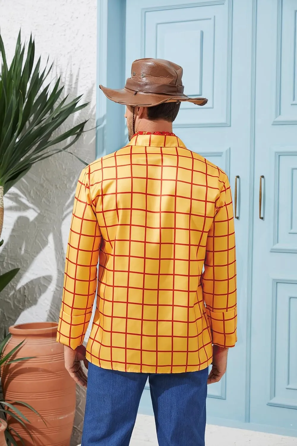 Woody Shirt Men's Plaid Button Down Long Sleeve Work Casual Shirt