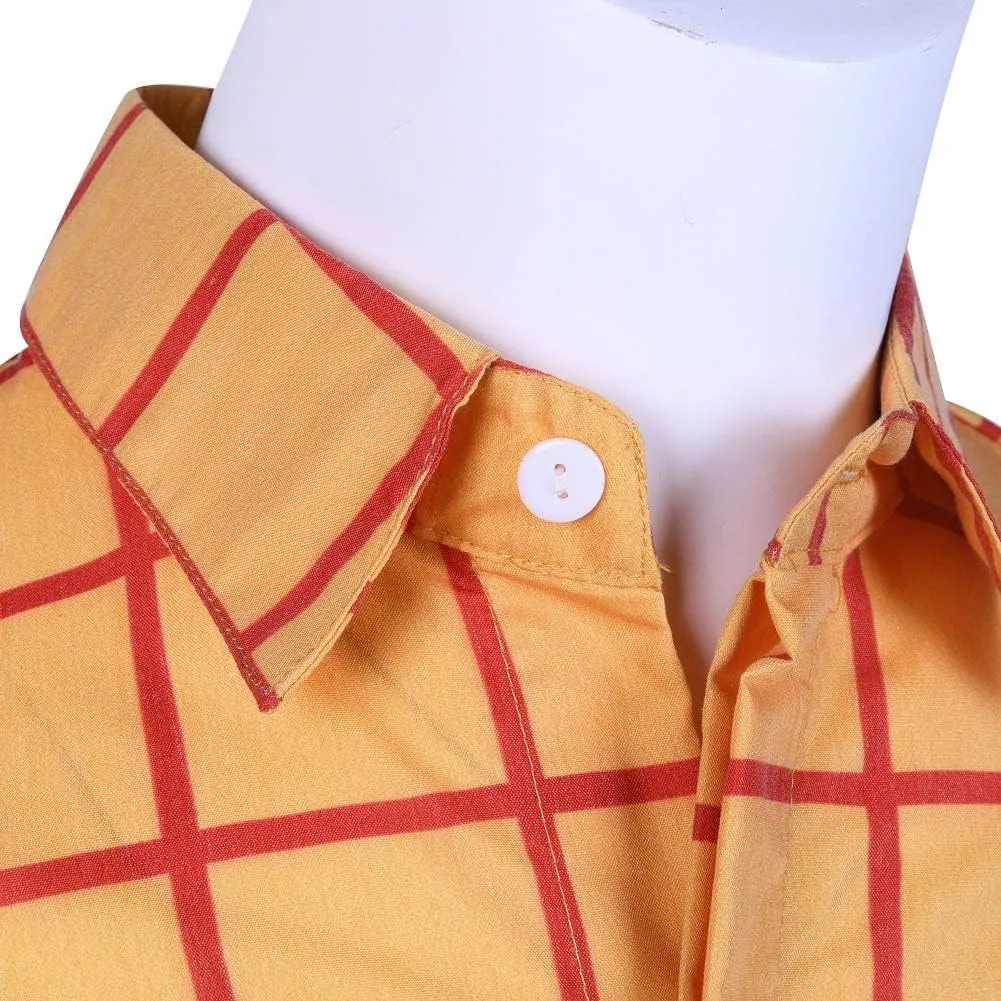 Woody Shirt Men's Plaid Button Down Long Sleeve Work Casual Shirt