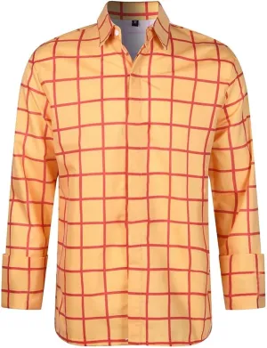 Woody Shirt Men's Plaid Button Down Long Sleeve Work Casual Shirt