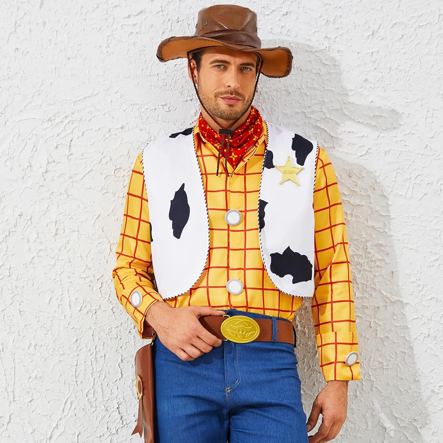 Woody Shirt Men's Plaid Button Down Long Sleeve Work Casual Shirt
