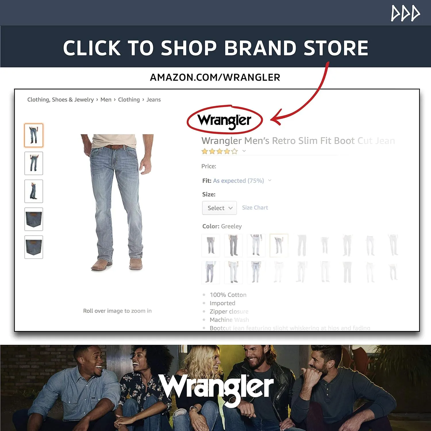 Wrangler Men's Cowboy Cut Western Long Sleeve Snap Work Shirt Firm Finish