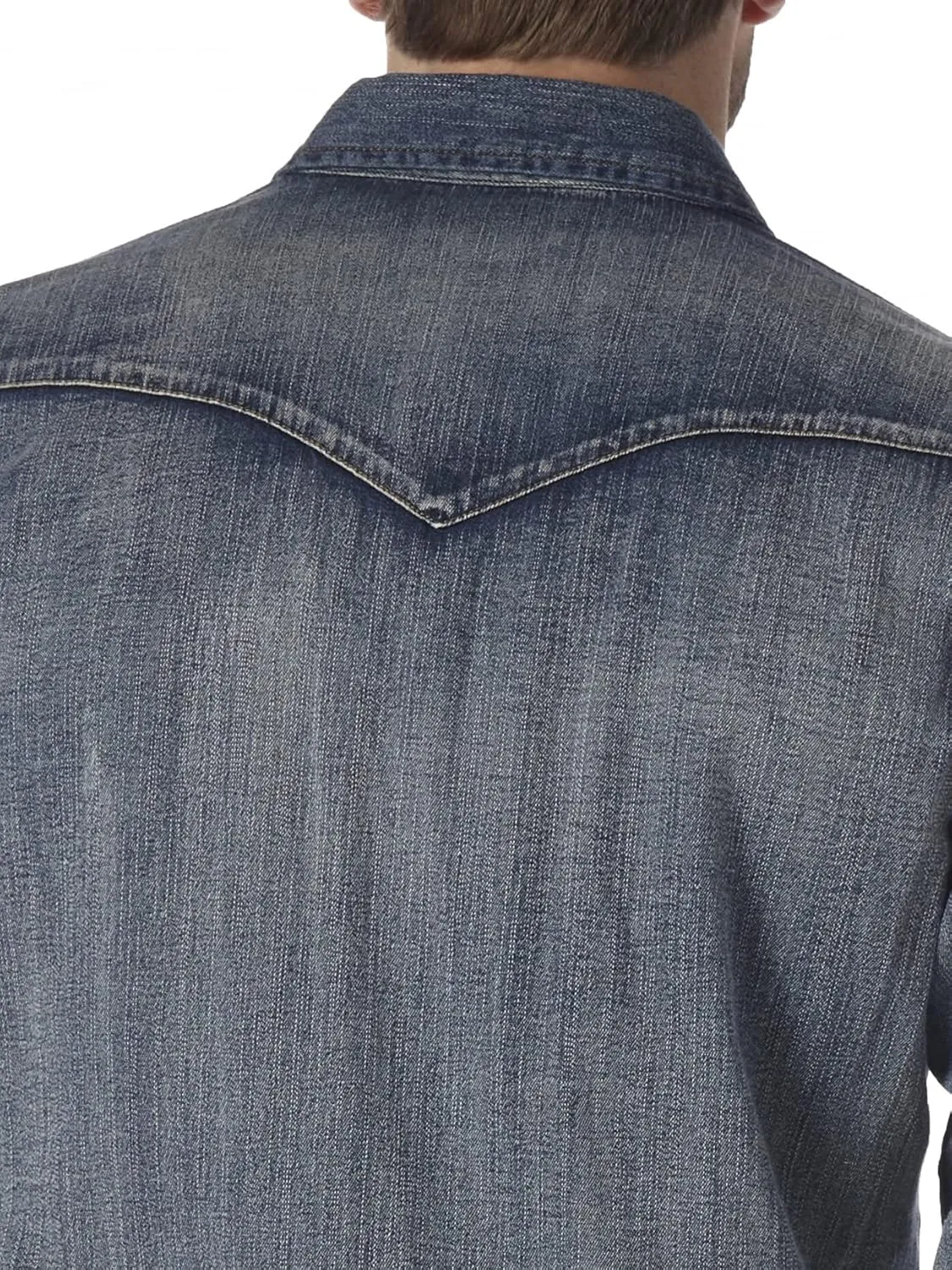 Wrangler Men's Cowboy Cut Western Long Sleeve Snap Work Shirt Firm Finish