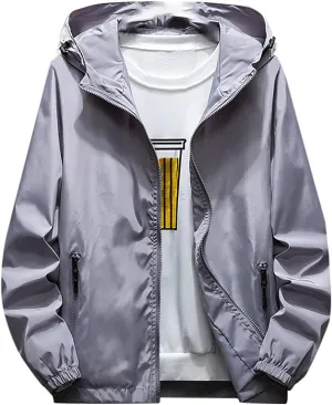 XIAXOGOOL Mens Rain Jackets Windproof Waterproof Lightweight Mountain Hiking Jacket Man Outdoor Hooded Windbreaker Raincoat