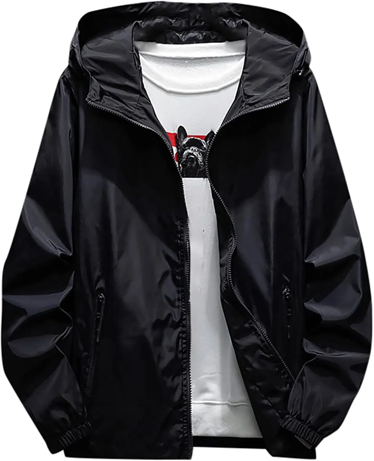 XIAXOGOOL Mens Rain Jackets Windproof Waterproof Lightweight Mountain Hiking Jacket Man Outdoor Hooded Windbreaker Raincoat
