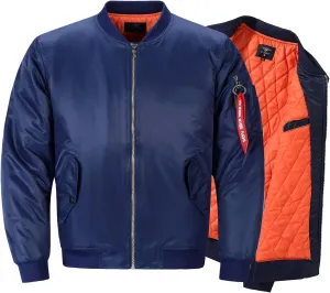 XIAXOGOOL Men's Varsity Jackets Plus Size Bomber Jacket Stand Collar Zip Up Diamond Quilted Jacket Winter Windbreaker Coat