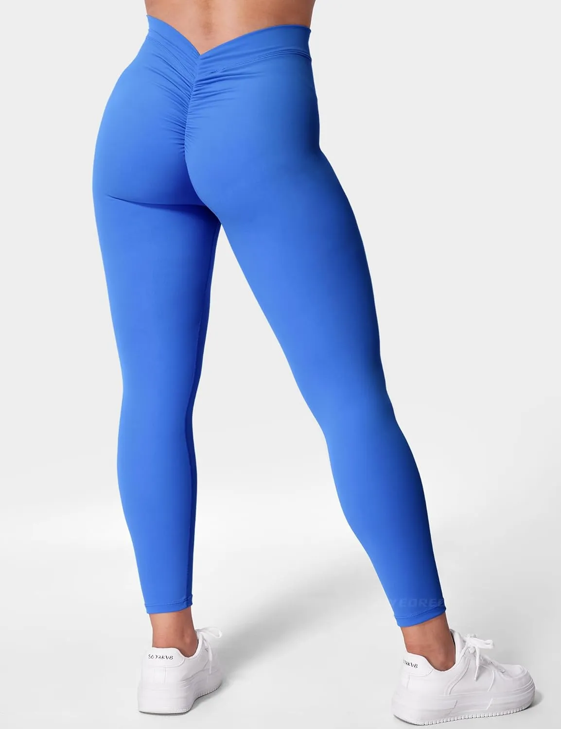 YEOREO Gym Leggings for Women V Back Workout Leggings Scrunch Butt Lifting Leggings for Women High Waist Yoga Pants Daze