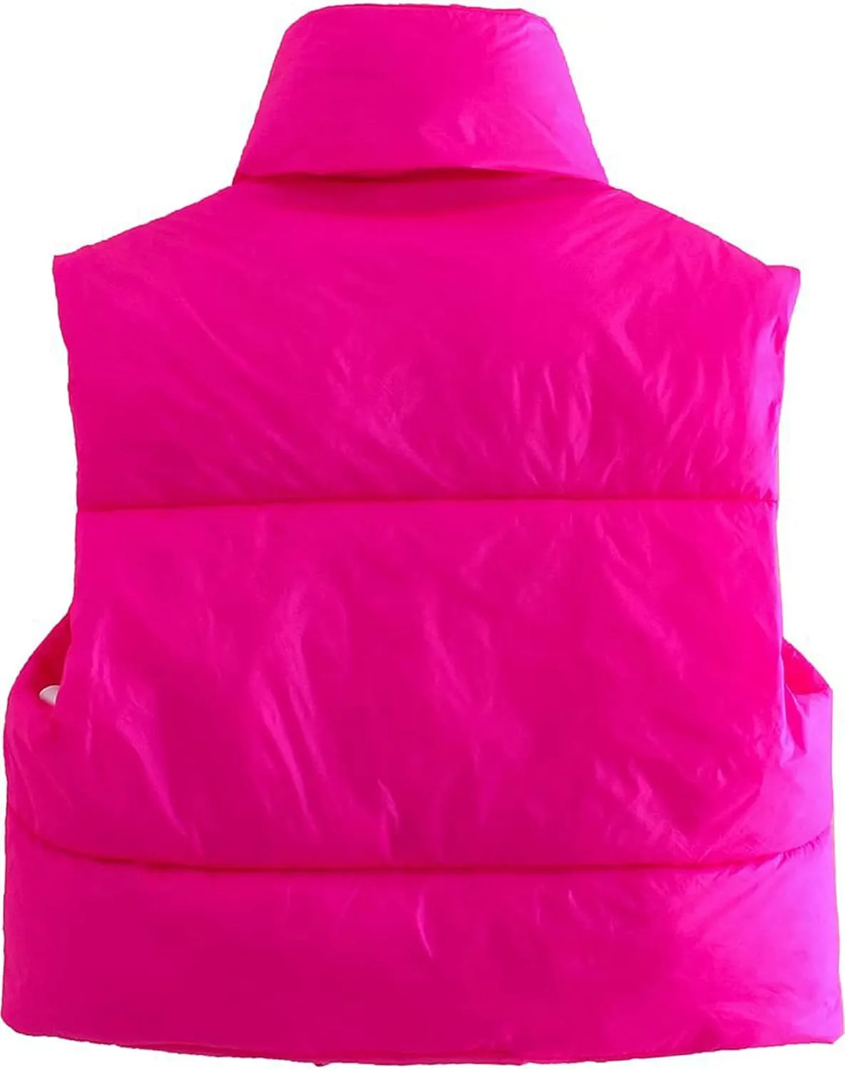 Yidarer Women's Full Zip Up Warm Crop Vest Sleeveless Puffer Vest Lightweight Padded Gilet