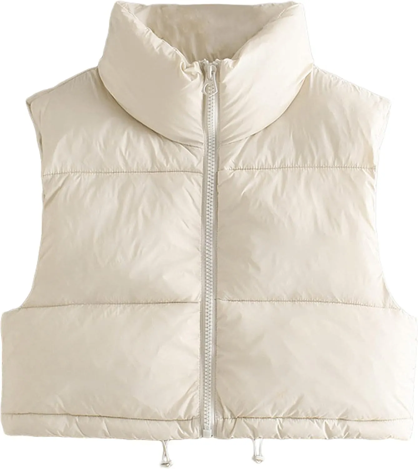 Yidarer Women's Full Zip Up Warm Crop Vest Sleeveless Puffer Vest Lightweight Padded Gilet