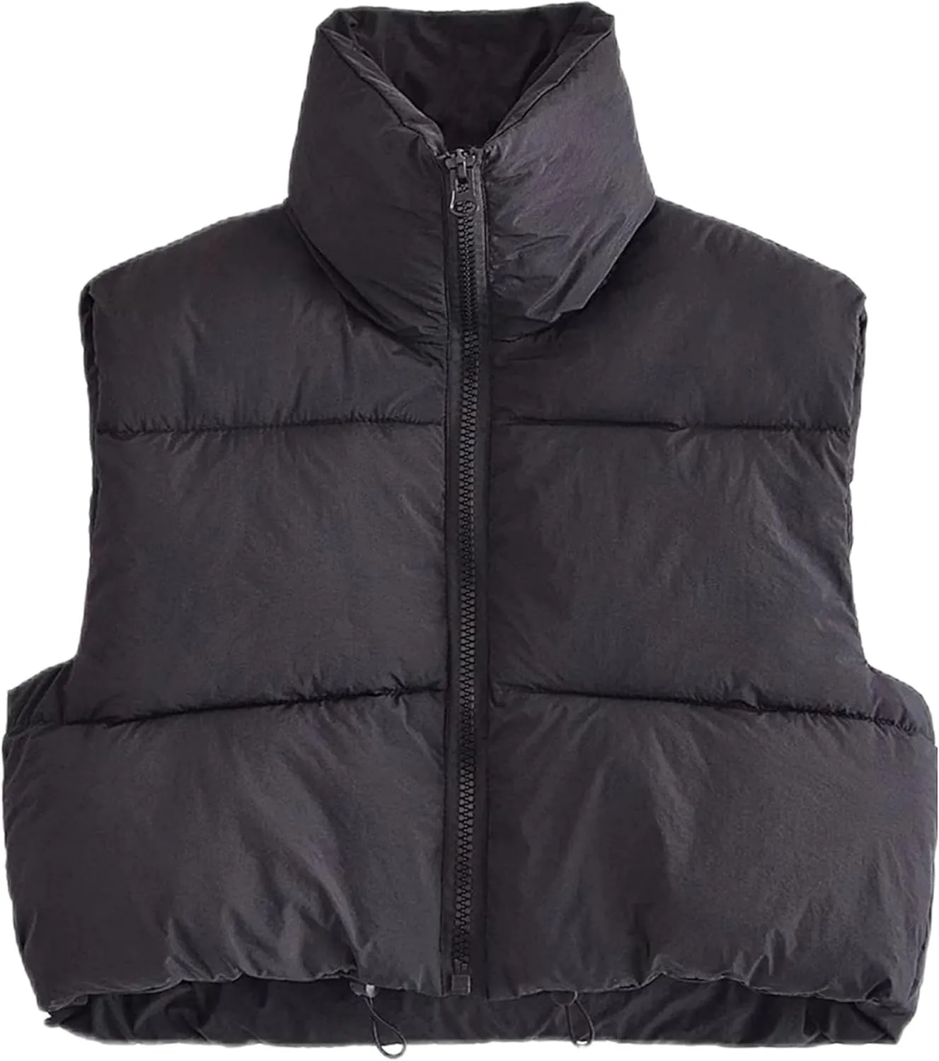 Yidarer Women's Full Zip Up Warm Crop Vest Sleeveless Puffer Vest Lightweight Padded Gilet