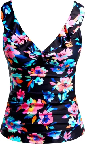 Yonique Women's Tankini Top Only Tummy Control Bathing Suit Top Ruffle Swimsuit Top V Neck Swim Tank Top No Bottom
