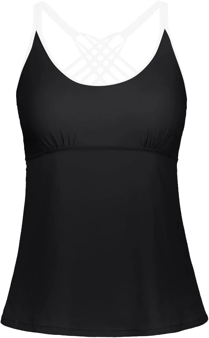 Yonique Womens Tankini Top Swimsuits Top No Bottom Athletic Tummy Control Bathing Suits Top Swim Tank Top
