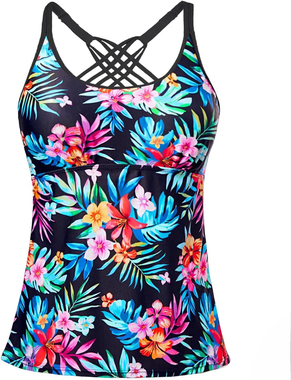 Yonique Womens Tankini Top Swimsuits Top No Bottom Athletic Tummy Control Bathing Suits Top Swim Tank Top