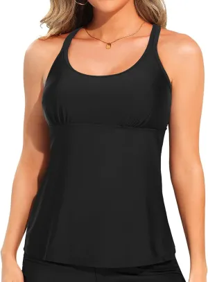 Yonique Womens Tankini Top Swimsuits Top No Bottom Athletic Tummy Control Bathing Suits Top Swim Tank Top