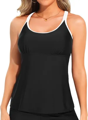 Yonique Womens Tankini Top Swimsuits Top No Bottom Athletic Tummy Control Bathing Suits Top Swim Tank Top