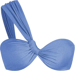 ZAFUL Women's One Shoulder Bikini Top Twisted Ruched Padded Bandeau Bikini Top Swimsuit Bathing Suits Top