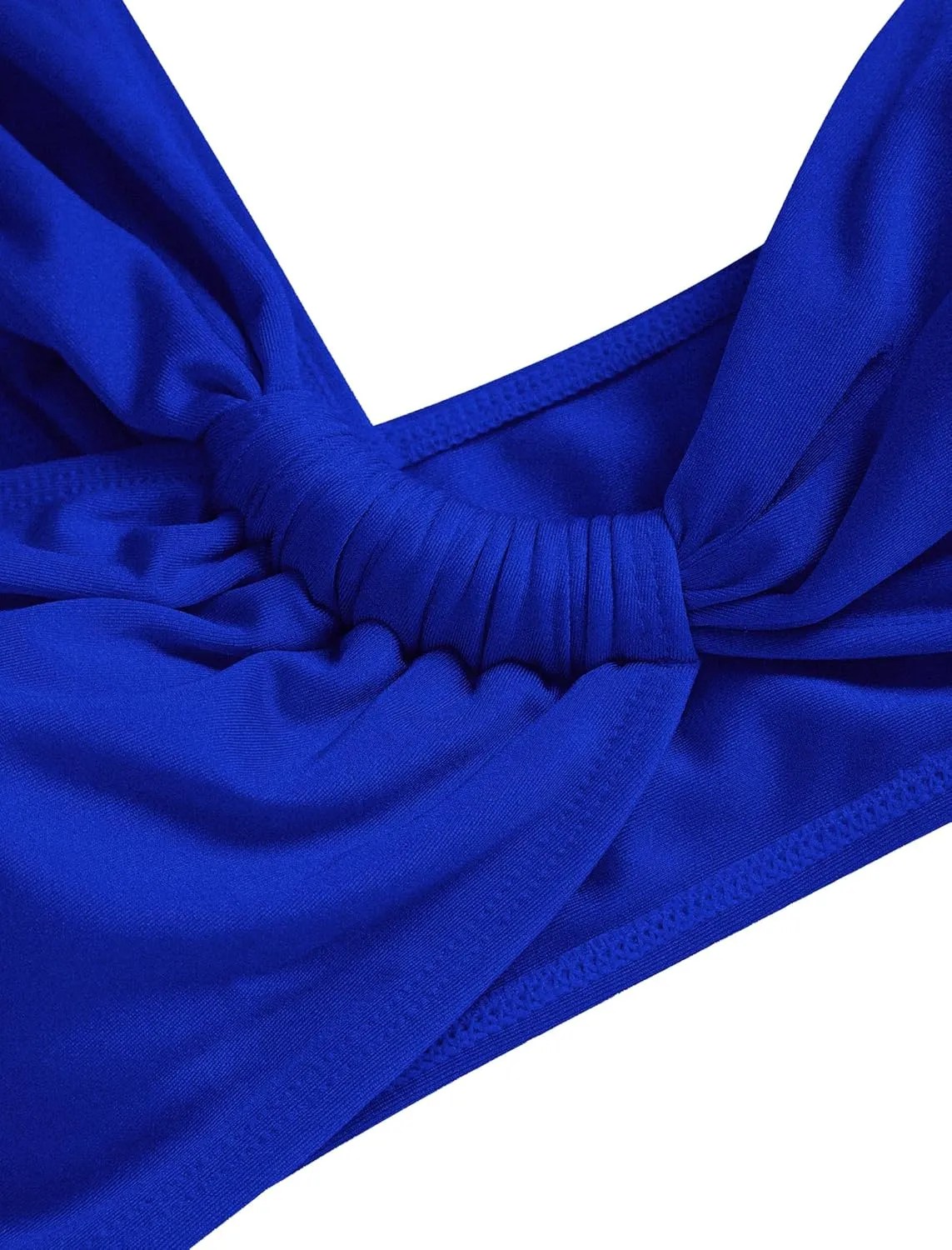 ZAFUL Women's One Shoulder Bikini Top Twisted Ruched Padded Bandeau Bikini Top Swimsuit Bathing Suits Top