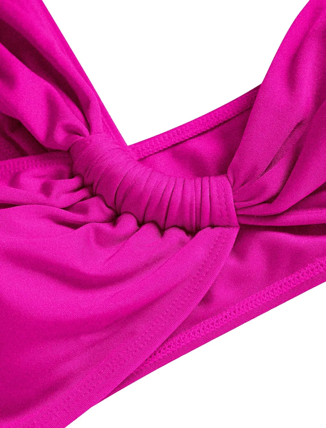 ZAFUL Women's One Shoulder Bikini Top Twisted Ruched Padded Bandeau Bikini Top Swimsuit Bathing Suits Top