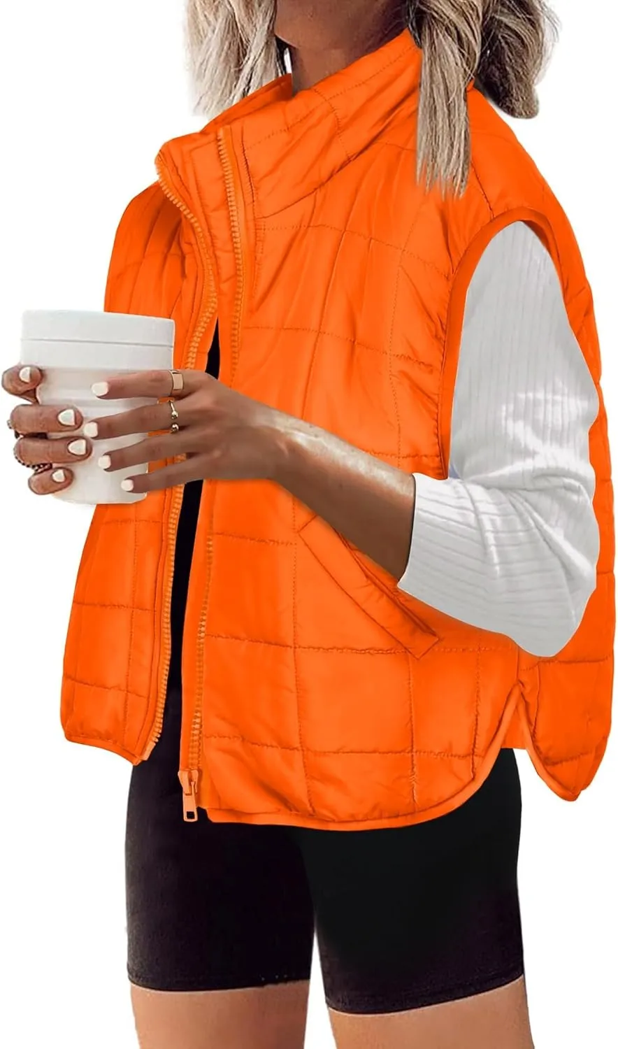 Zeagoo Womens Puffer Vest Ladies Sleeveless Zip Up Outerwear Warm Puffer Lightweight Down all Winter Jackets Coats 2024
