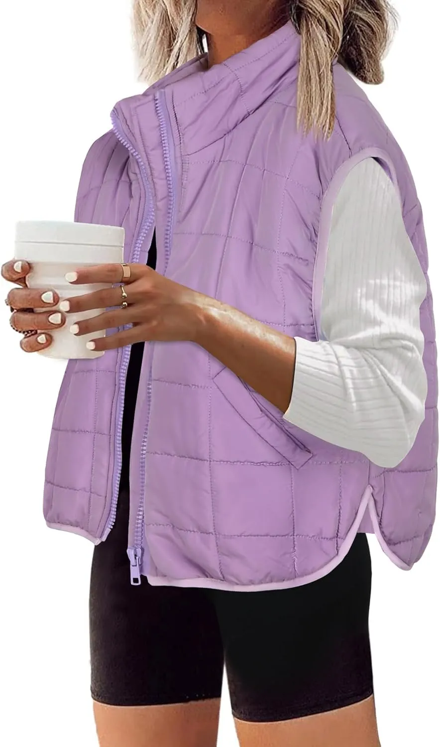 Zeagoo Womens Puffer Vest Ladies Sleeveless Zip Up Outerwear Warm Puffer Lightweight Down all Winter Jackets Coats 2024