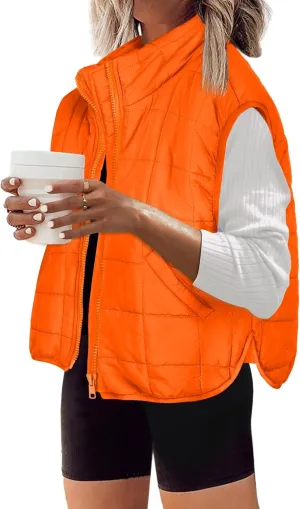 Zeagoo Womens Puffer Vest Ladies Sleeveless Zip Up Outerwear Warm Puffer Lightweight Down all Winter Jackets Coats 2024
