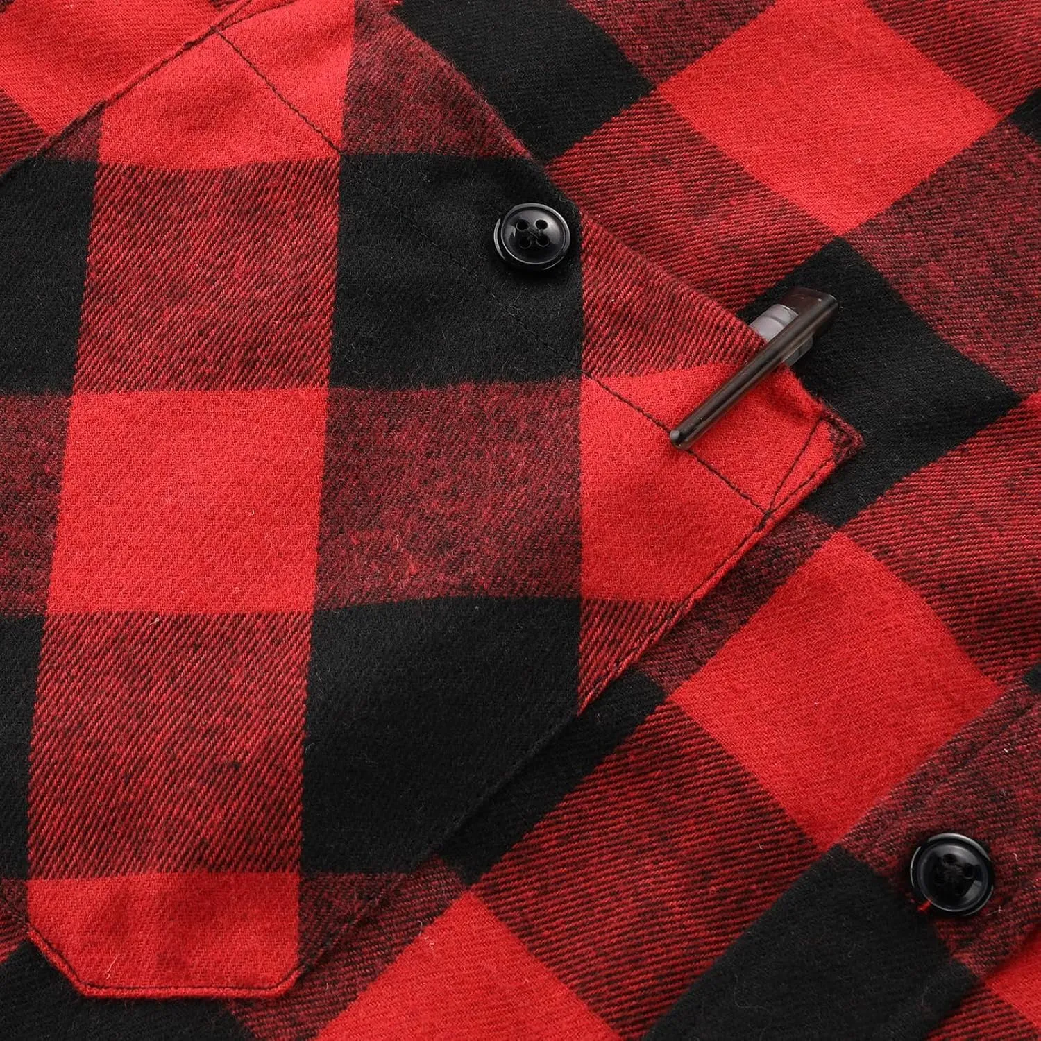 ZITY Men's Flannel Hoodie Shirts Casual Button Down Plaid Shirt Jackets for Men Long Sleeve Stylish Hooded with Pocket